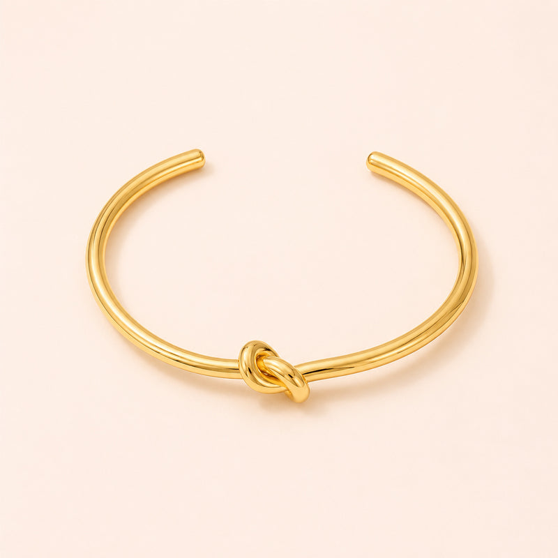Amara Gold Knot Cuff Bracelet – Waterproof & Anti-Tarnish