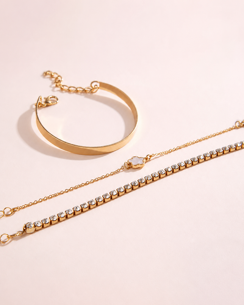 Rosé Gold Crystal Tennis Bracelet - Slim Waterproof 316L Stainless Steel Bracelet