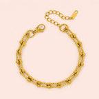Aurelia Gold Double-Link Bracelet – Layered Statement Chain Bracelet