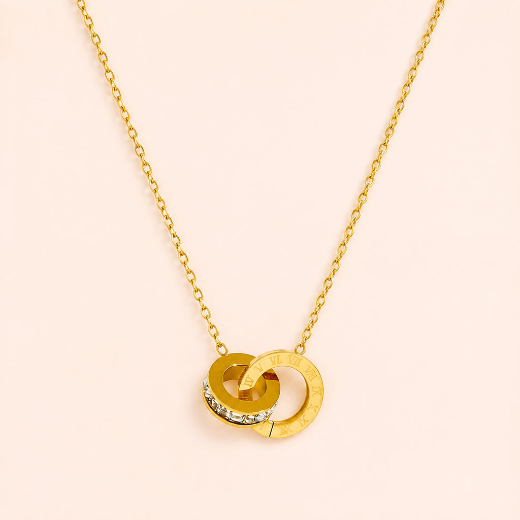 Eterna Interlock Necklace – Double Circle Pendant Necklace