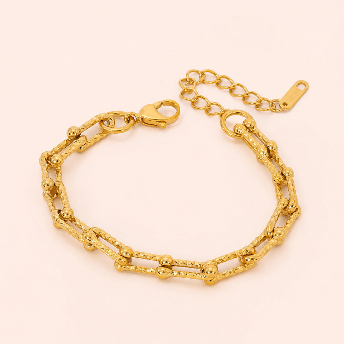 Aurelia Gold Double-Link Bracelet – Layered Statement Chain Bracelet