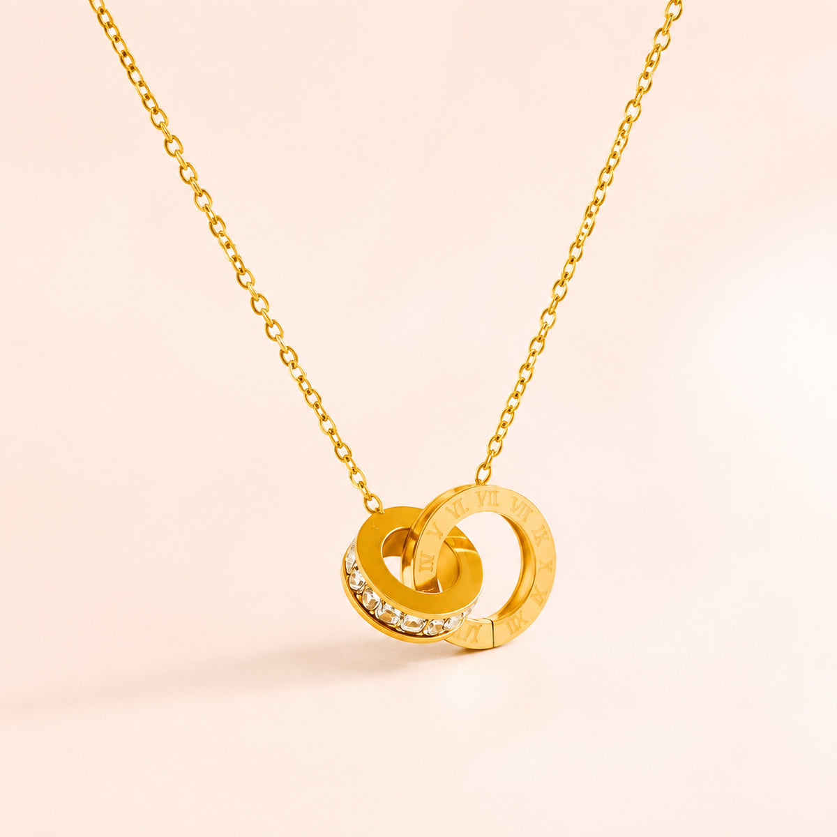 Eterna Interlock Necklace – Double Circle Pendant Necklace
