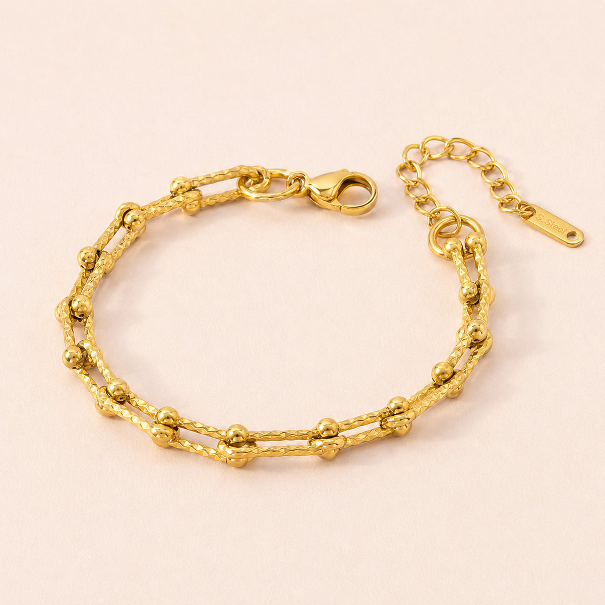 Aurelia Gold Double-Link Bracelet – Layered Statement Chain Bracelet