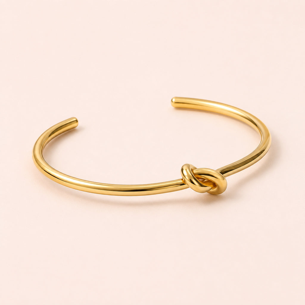 Amara Gold Knot Cuff Bracelet – Waterproof & Anti-Tarnish