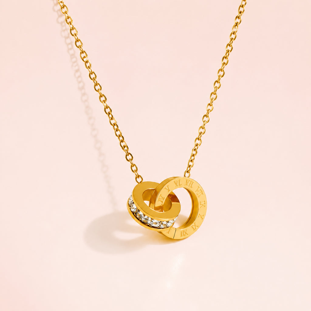Eterna Interlock Necklace – Double Circle Pendant Necklace