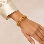 Aurelia Gold Double-Link Bracelet – Layered Statement Chain Bracelet