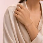 Pulsera de tenis de oro Rosé Link – Pulsera de cadena con cristales rosas