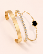 Pulsera de eslabones en capas Valentina: pulsera de cadena gruesa de acero inoxidable 316L