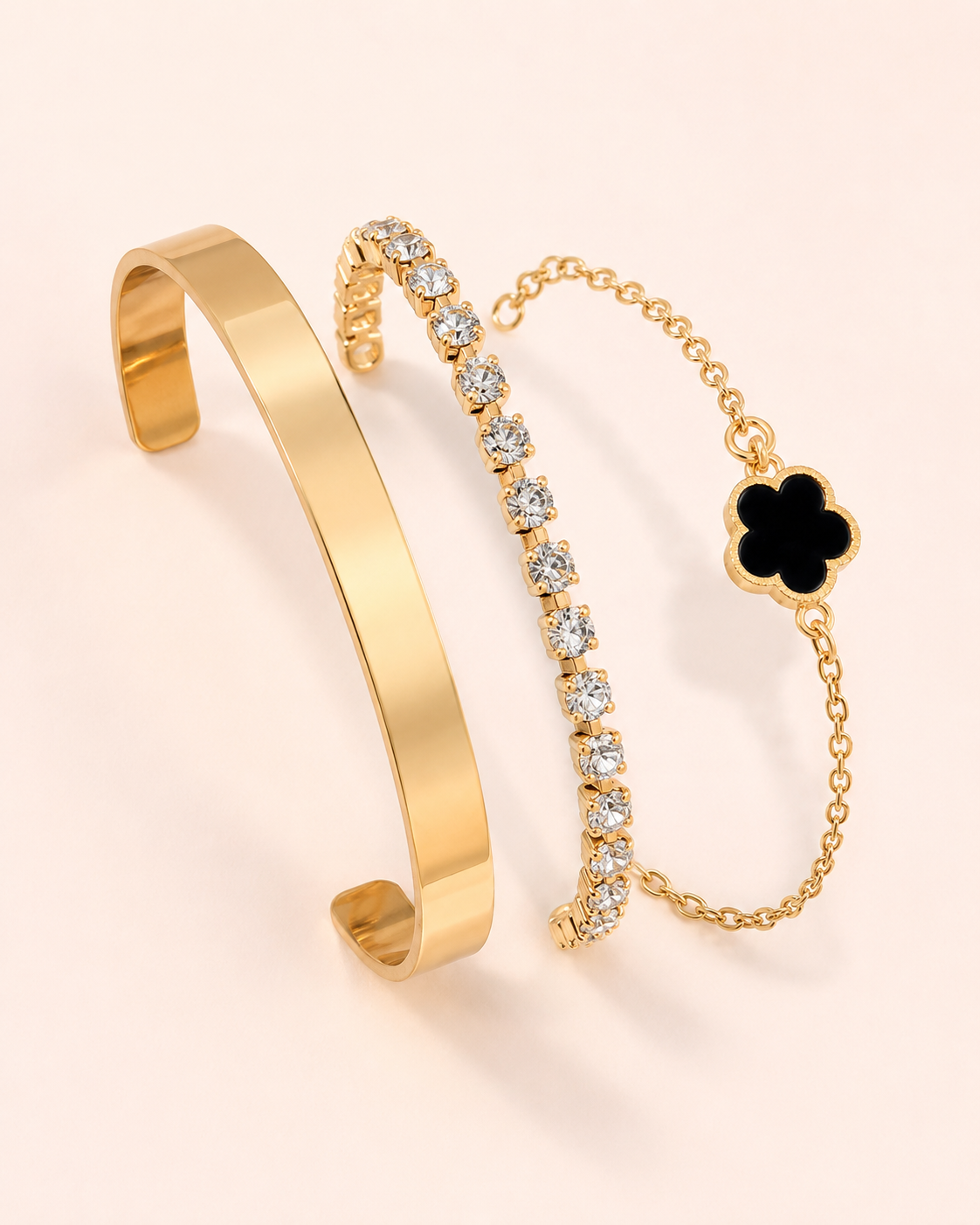 Valentina Gold Layered Link Bracelet - Chunky 316L Stainless Steel Chain Bracelet