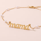 Mama Gold Script Necklace - 316L Stainless Steel Mom Pendant Necklace