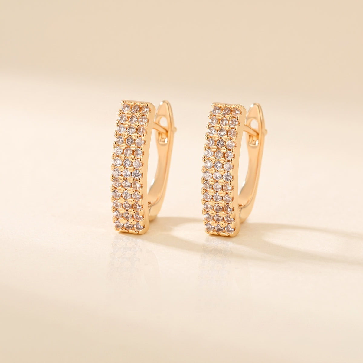 Siena Gold Textured Hoop Earrings - Pavé 316L Stainless Steel Hoops