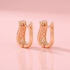 Pendientes de aro texturizados Siena Gold Slim - Aros de acero inoxidable 316L con pavé