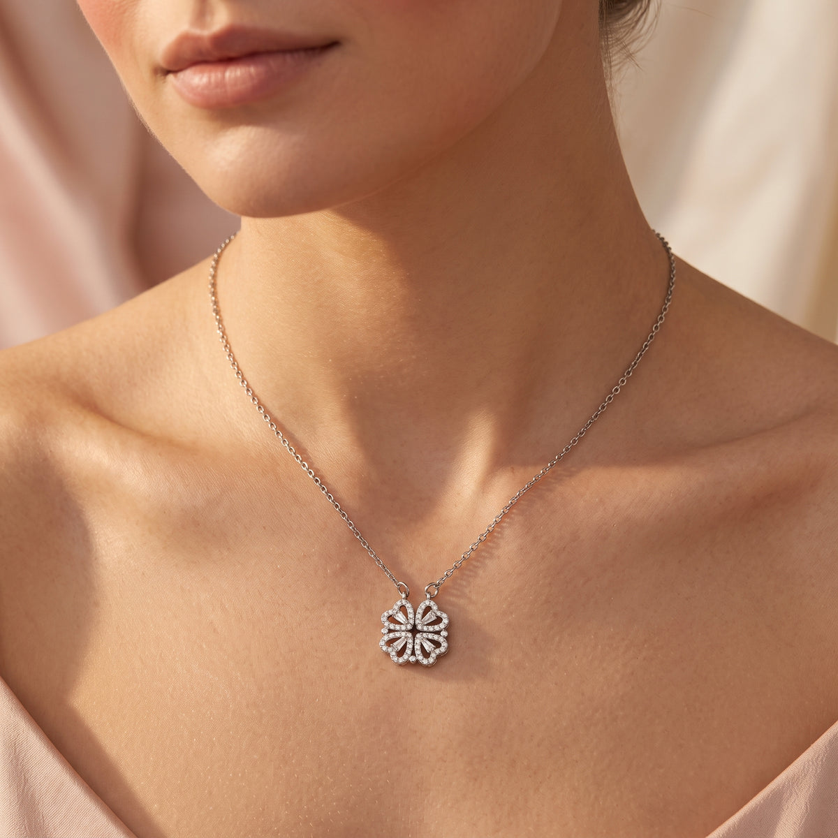 Solara Silver Sunburst Pendant Necklace - 316L Stainless Steel Medallion Necklace