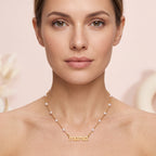 Mama Gold Script Necklace - 316L Stainless Steel Mom Pendant Necklace