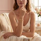 Pulsera Mama Pearl Gold - Pulsera de maternidad en acero inoxidable 316L