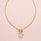 Fleur Gold Crystal Flower Necklace - 316L Stainless Steel Floral Pendant Necklace