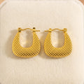 Pendientes de aro geométricos Verona Gold - Aros gruesos de acero inoxidable 316L