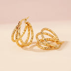 Celeste Gold Crystal Drop Earrings - Sparkling 316L Stainless Steel Earrings