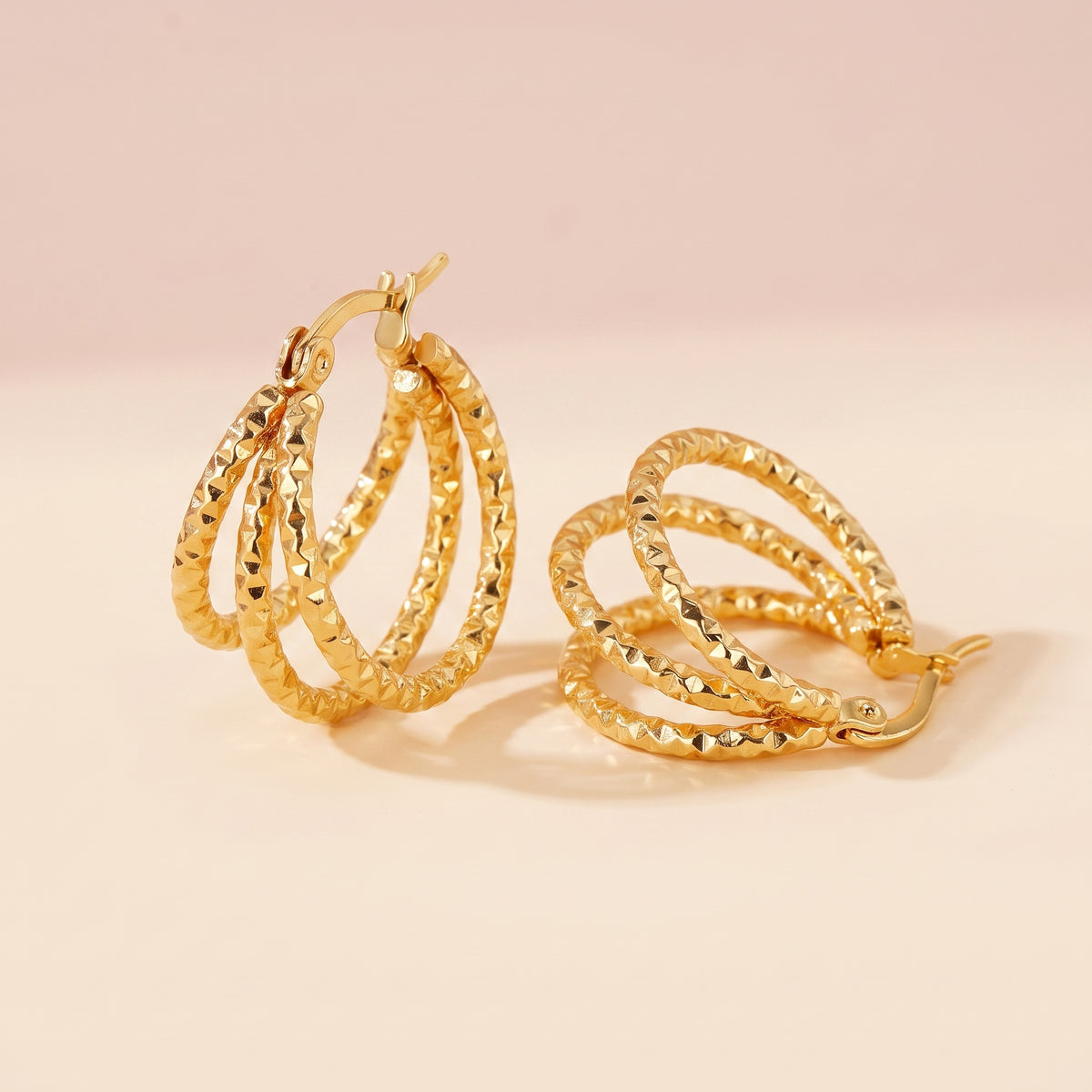 Celeste Gold Crystal Drop Earrings - Sparkling 316L Stainless Steel Earrings