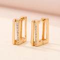 Aurelia Gold Rectangle Hoop Earrings - Geometric 316L Stainless Steel Hoops