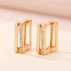Aurelia Gold Rectangle Hoop Earrings - Geometric 316L Stainless Steel Hoops