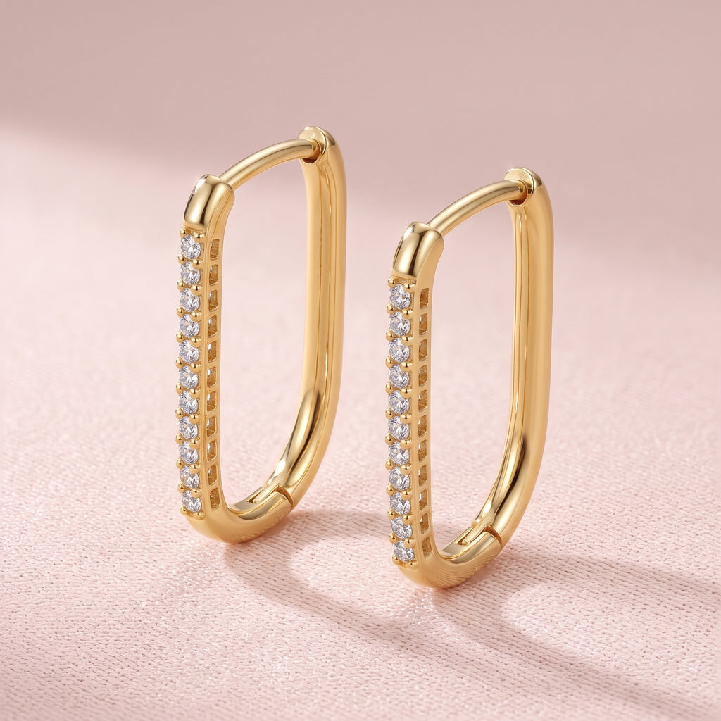 Seraphine Gold Slim Oval Hoop Earrings - 316L Stainless Steel Hoops