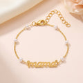 Pulsera Mama Pearl Gold - Pulsera de maternidad en acero inoxidable 316L