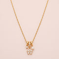Fleur Gold Crystal Flower Necklace - 316L Stainless Steel Floral Pendant Necklace