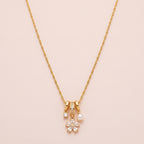 Fleur Gold Crystal Flower Necklace - 316L Stainless Steel Floral Pendant Necklace