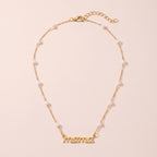 Mama Gold Script Necklace - 316L Stainless Steel Mom Pendant Necklace