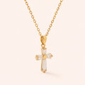 Seraphine Gold Crystal Cross Necklace – Elegant Cross Pendant