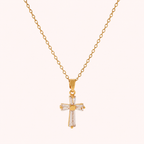 Seraphine Gold Crystal Cross Necklace – Elegant Cross Pendant