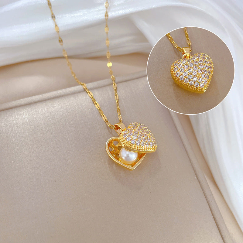 Heart of the Sea Sine Necklace – Crystal Heart Pendant
