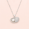 Pearl of the Sea Shell Necklace – Crystal Pearl Pendant
