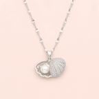 Pearl of the Sea Shell Necklace – Crystal Pearl Pendant