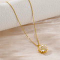 Aurelia Gold Halo Pendant Necklace - Crystal 316L Stainless Steel Necklace