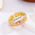 Prism Gold Rainbow Crystal Ring - Adjustable 316L Stainless Steel Statement Ring